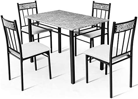mcc direct Classic Solid Wooden Dining Table and 4 Chairs Set Kitchen ...