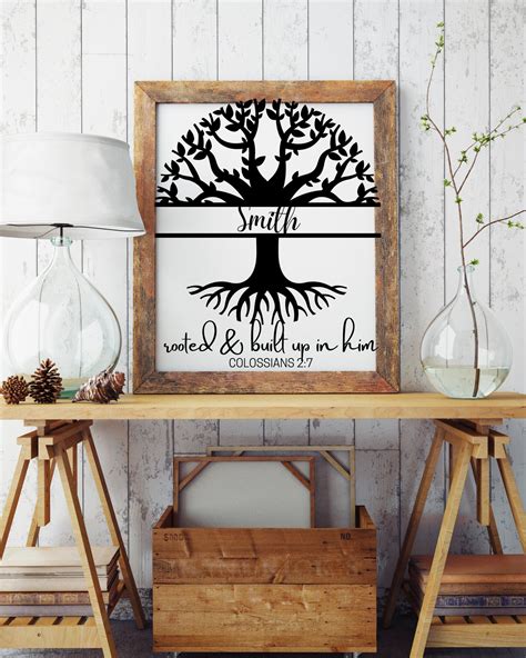 Editable Family Tree Template With Bible Verse Personalize With Your ...