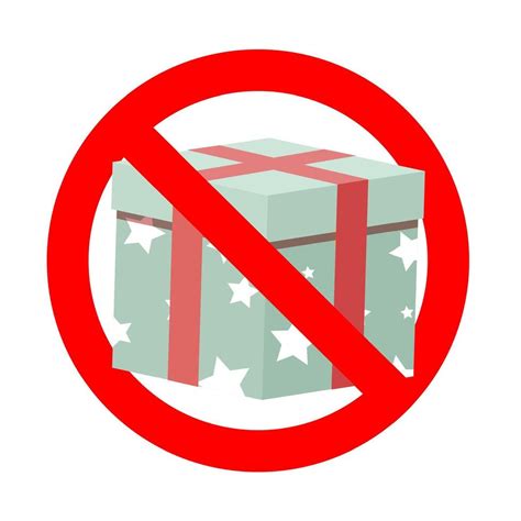 No present gift to birthday christmas party. Vector forbidden birthday ...