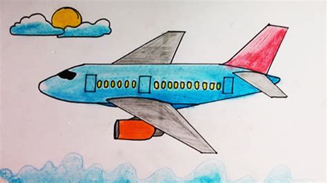 How to draw a plane step by step easy and quickly| Draw a plane with simple painting - YouTube