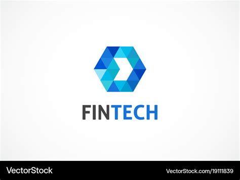 Logo concept for fintech industry Royalty Free Vector Image