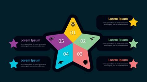 Colorful Star With Five Different Stars Google Slides Theme And ...