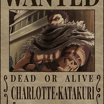 "Charlotte Katakuri Wanted One Piece Katakuri Bounty Poster" Sticker ...