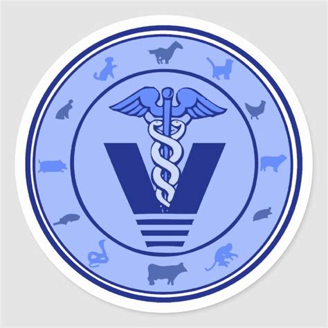 veterinary logo 5 classic round sticker | Zazzle.com in 2021 | Veterinary symbol, Vet medicine ...