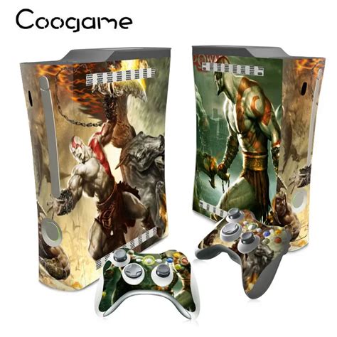 4 Styles God Of War Skins For Xbox 360 Fat Remote Skins For Microsoft Xbox Fat Console Protector ...