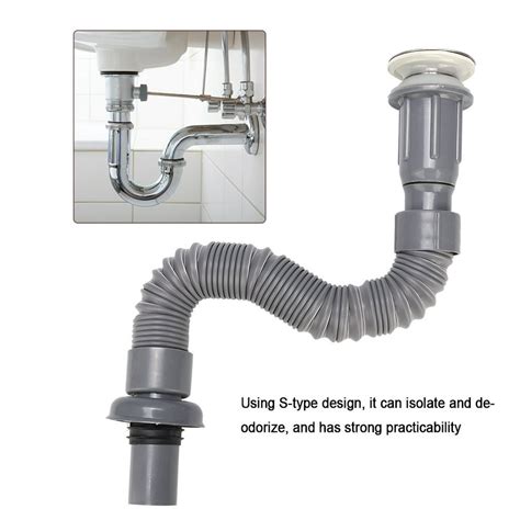 Kritne Drain Pipe,Bathroom Universal Wash Basin Sink Drain Pipe S-Tube Down Waste Pipe Plumbing ...