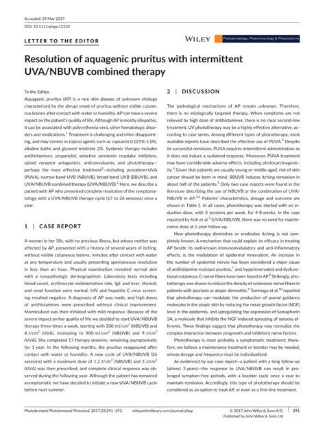 (PDF) Resolution of aquagenic pruritus with intermittent UVA/NBUVB ...