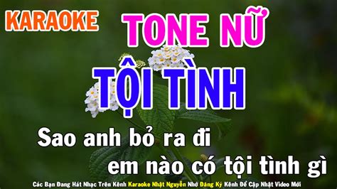 Tội Tình Karaoke Tone Nữ Nhạc Sống - Phối Mới Dễ Hát - Nhật Nguyễn - YouTube