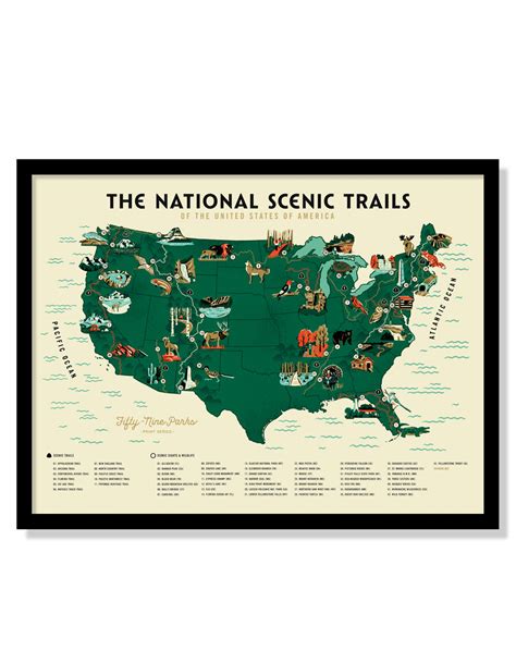 U.S. National Scenic Trails Map Poster (Large Timed Edition) – Fifty ...