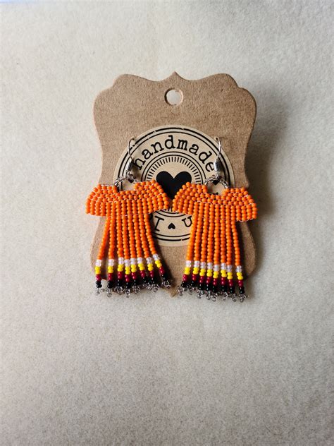 Every Child Matters, Orange Shirt W/medicine Wheel Colour Fringe, Beaded Earrings, Indigenous ...