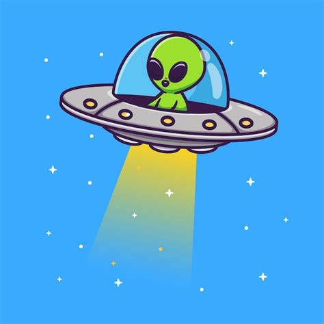 Free Vector | Cute Alien Riding Ufo In Space Cartoon Vector Icon ...