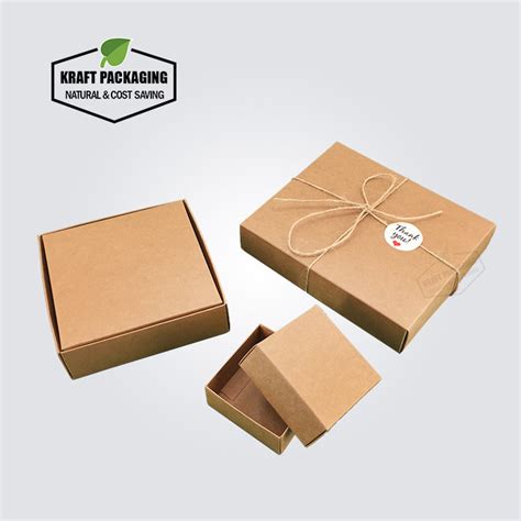 Brown Kraft Gift Box With Lid Has A Base Without Wide Border Wholesale