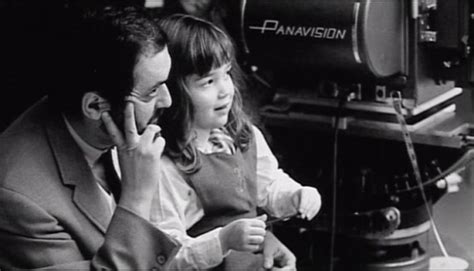 Director Stanley Kubrick with his daughter Vivian on the set of 2001: A Space Odyssey (1968).