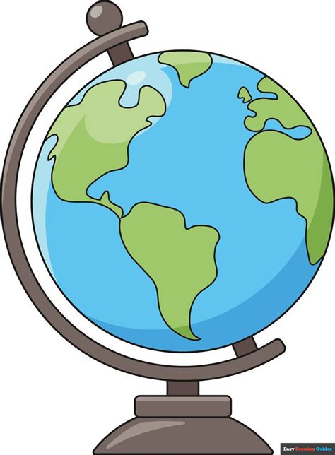 How to Draw an Easy Globe - Really Easy Drawing Guides in 2024 | Globe drawing, Earth drawings ...