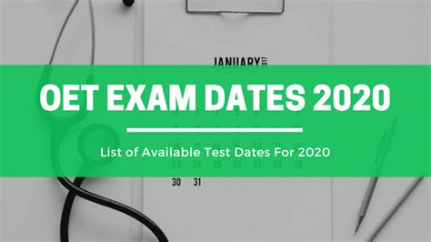 OET Exam Dates 2020 - Fast Track IELTS