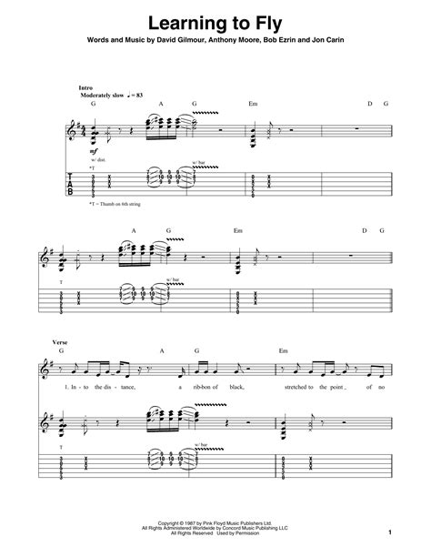 Learning To Fly by Pink Floyd - Guitar Tab Play-Along - Guitar Instructor