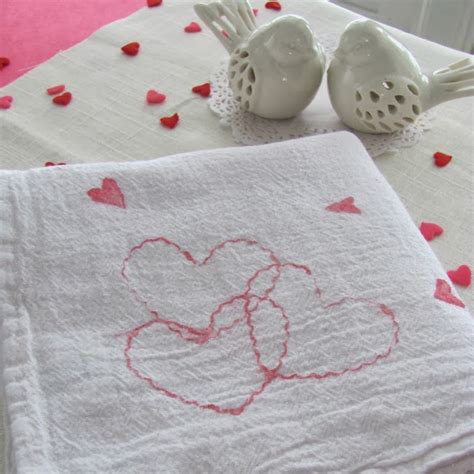 Valentine Flour Sack Towels - Crafts a la mode