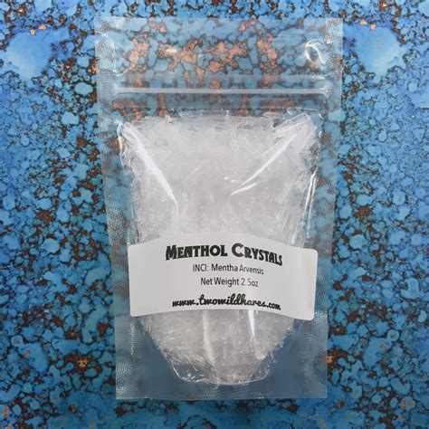 2.5 oz MENTHOL CRYSTALS, 100% Mentha Arvensis, Two Wild Hares