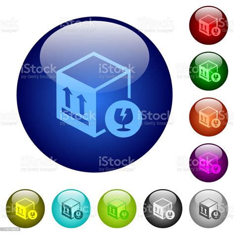 Fragile Package Color Glass Buttons Stock Illustration - Download Image Now - Box - Container ...