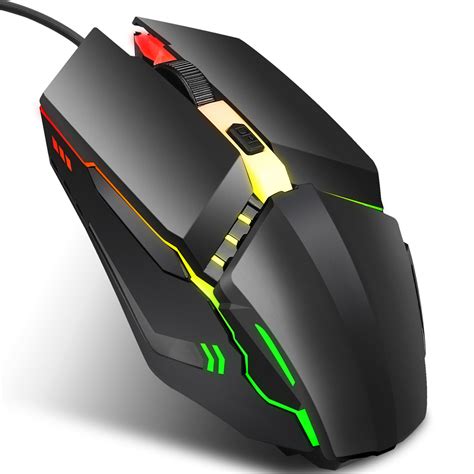 HXSJ S200 Wired USB 1600 DPI Optical Gaming Mouse 4 Buttons Computer Game Office 3 Adjustable ...