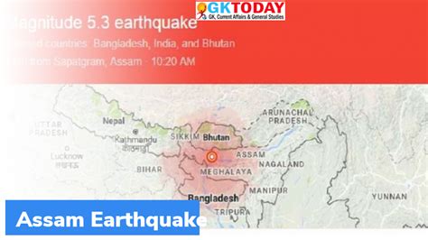 Earthquake in Assam - GKToday