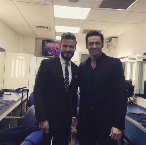 Hugh Jackman and David Beckham backstage at Graham Norton show | HELLO!