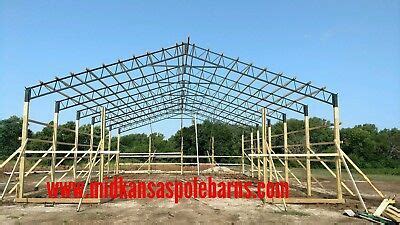 Pole barn roof kit 54x100x12 | eBay | Steel trusses, Pole barn, Pole ...