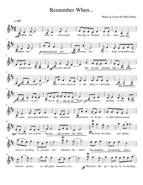 Remember When... Sheet music for Violin (Solo) | Musescore.com