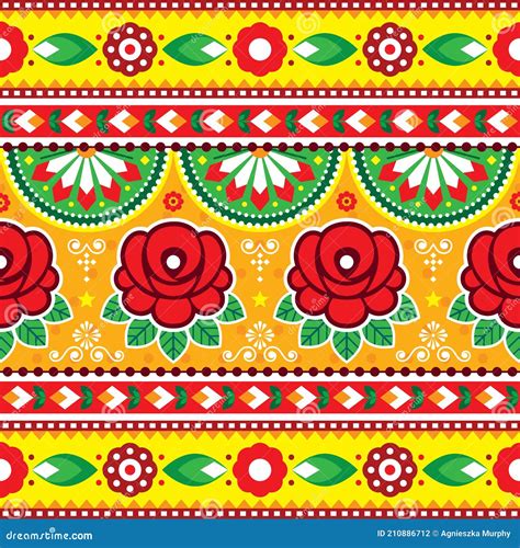 Indian and Pakistani Truck Art Vector Seamless Pattern Design with ...