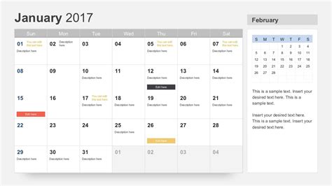 Free Calendar 2017 Template for PowerPoint