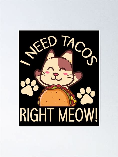 "Meme Cat Tacos Kitten Taco Enthusiast" Poster for Sale by SandroFama | Redbubble