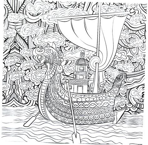 Viking Long Ships Coloring Pages