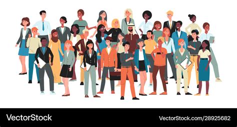 Multicultural community - big crowd people Vector Image