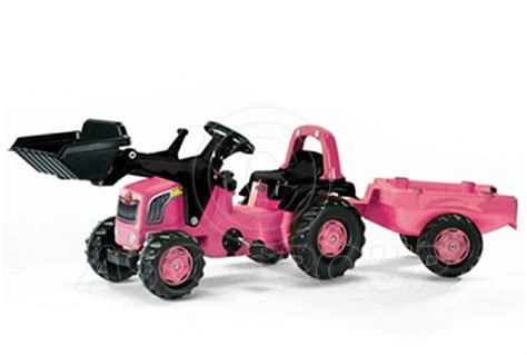 Rolly Toys - PINK GIRLS Ride on Pedal Tractor Loader Matching Trailer Age 2 1/2+ | eBay