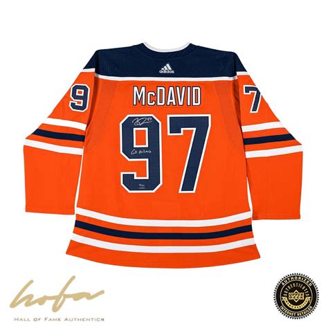 CONNOR MCDAVID ORANGE ADIDAS INSCRIBED JERSEY “GO OILERS” -L97 | Hall ...