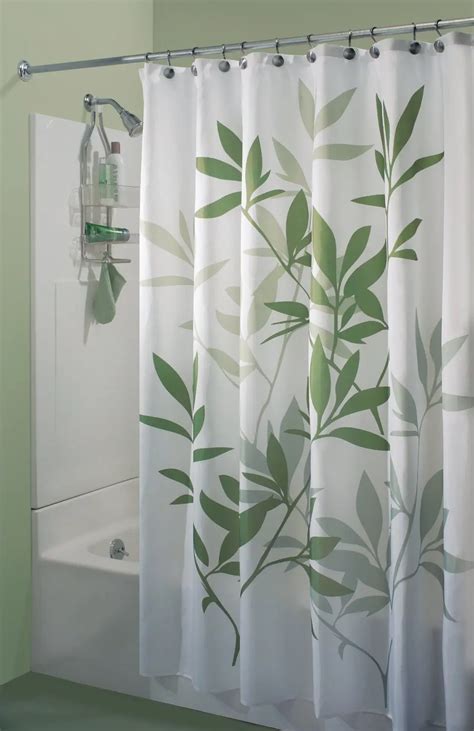 Leaves Gray and Mint Shower Curtain Printing Waterproof Mildewproof Polyester Fabric Bath ...