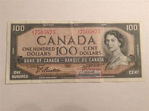 Canada 1954 Modified $100 Dollars Vf? Beattie Coyne A/j 7505875 Pick 82a