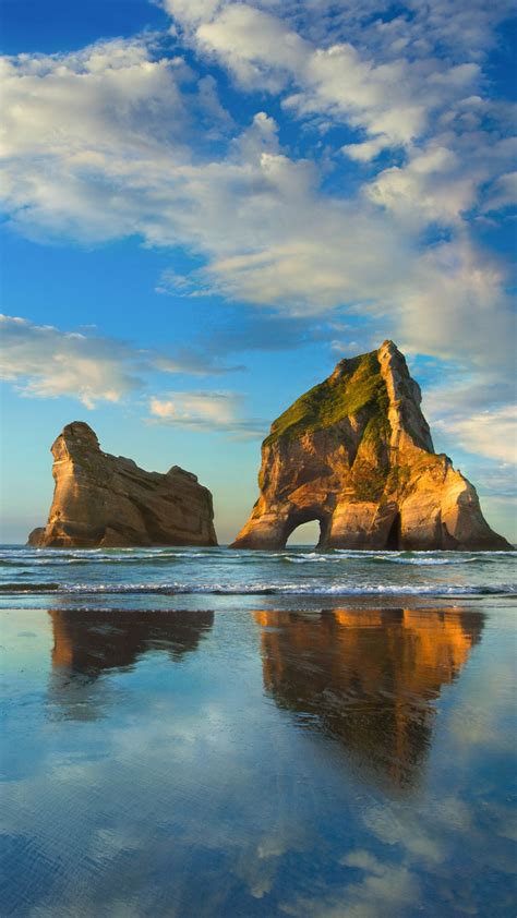 Wharariki Beach à Puponga (Nouvelle-Zélande) | Microsoft wallpaper ...