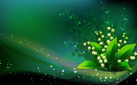 Lilies of the valley, green, texture, flower, black, white, abstract, card, HD wallpaper | Peakpx