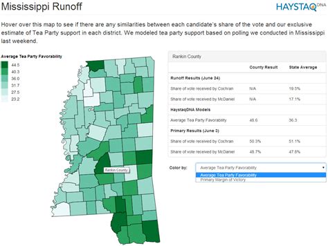 Mississippi Election Results Map: Results as of 10:00pm EST - HaystaqDNA