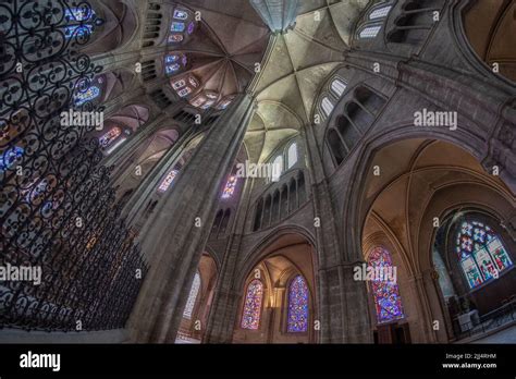 Interior view of Bourges Cathedral (France Stock Photo - Alamy