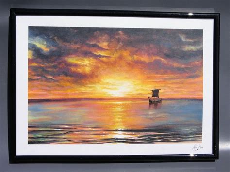 Original Viking Longboat Seascape Painting