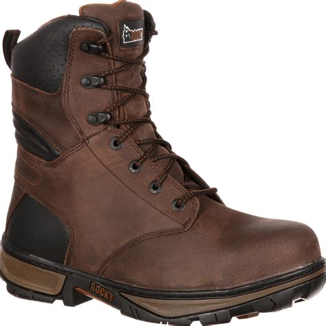 Rocky Forge Men's Brown Steel Toe Waterproof Work Boots