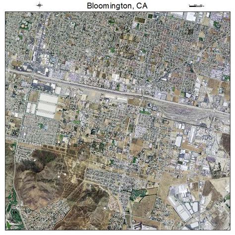 Aerial Photography Map of Bloomington, CA California