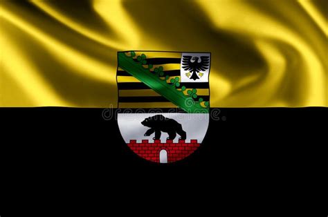 Saxony-anhalt Germany Realistic Flag Illustration. Stock Illustration ...