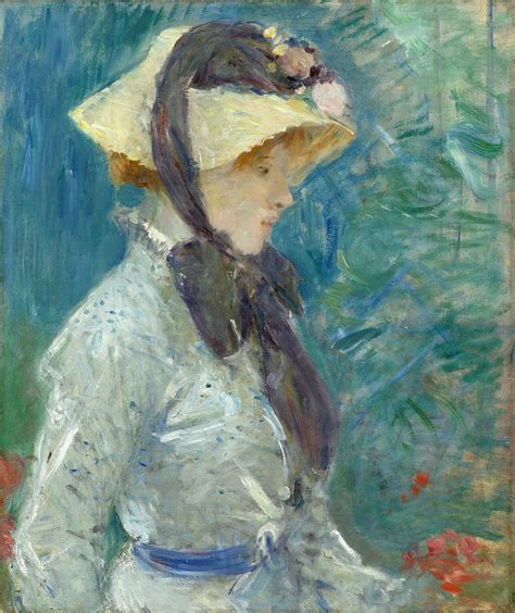 Berthe Morisot - Young Woman with a Straw Hat [1884] | by Gandalf's Gallery National Gallery Of ...