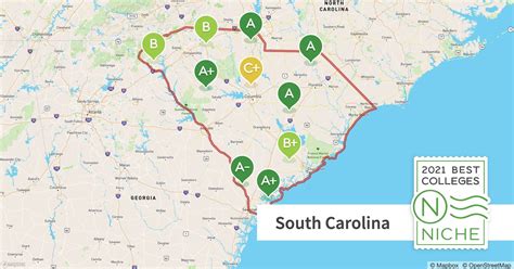 South Carolina Colleges Map - Park Houston Map