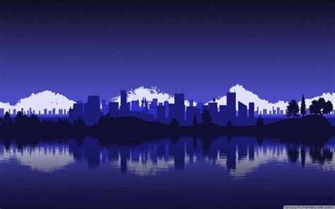 City Skyline Silhouette Wallpaper