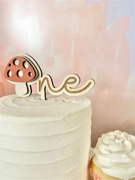 Mushroom ONE Cake Topper Boho Cake Topper First Birthday - Etsy