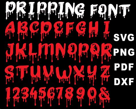 Dripping Font Svg, Blood Font, Honey Drip Chocolate Dripping Font Svg, Halloween Horror Font ...